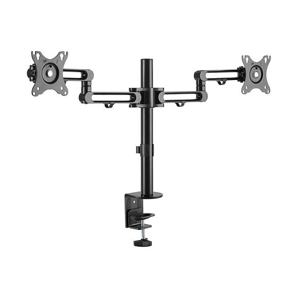 StarTech.com Brazo Doble Monitor Escritorio Abrazadera VESA 32" 8 kg Negro Aluminio Articulado