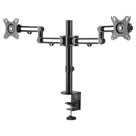 StarTech.com Brazo Doble Monitor Escritorio Abrazadera VESA 32" 8 kg Negro Aluminio Articulado