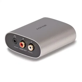 Lindy 38363 Convertidor de Audio HDMI a Audio y Auriculares, con Alimentación MicroUSB, Color Plata