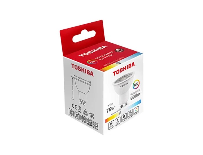 Toshiba Bombilla LED GU10 5.5W 3000K Luz Cálida
