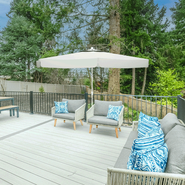 Marbueno Sombrilla Aluminio 8 Barillas D300 cm Polyester Blanca Jardin, Piscina y Terraza 10184