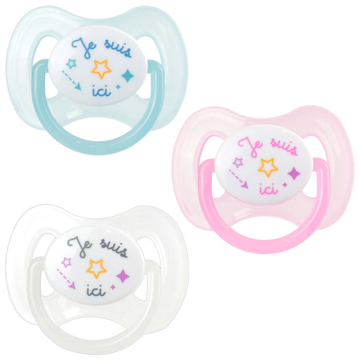 Tom et Zoe Chupete Fosforescente con Protector Higiénico Reversible de Silicona para Bebés de 6 a 18 Meses Libre de BPA