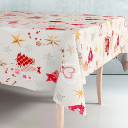 Exma Rollo de hule con motivos navideños beige 1,40 x 25 m