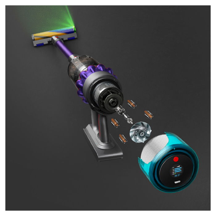 Dyson Gen5detect Absolute Aspiradora Sin Cable, Color Rojo/Plateado/Turquesa