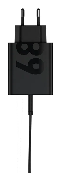 Motorola Cargador TurboPower 68W USB-C GaN Pared Negro Universal con Carga Rápida para Smartphone, Tablet y Portátil