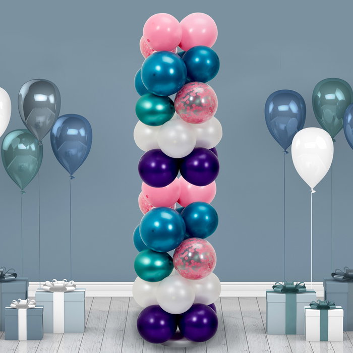 Party Time Soporte Globos Vertical 127 cm para Decoración de Fiestas - Sostiene 40 Globos