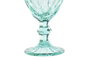DKD Home Decor Juego de 6 Copas de Cristal Grabadas Turquesa 325ml