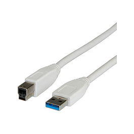 VALUE Cable USB 3.0 A-B 3M Blanco 5 Gbit/s