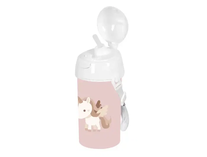 Safta Botella portalíquidos preescolar 500 ml con apertura automática y pajita