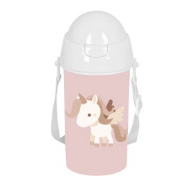 Safta Botella de 500 ml con Apertura Automática y Pajita Unicornio Preescolar