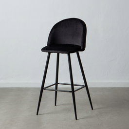 Taburete Alto Negro Tejido-Metal Salón 40,20 X 48,20 X 102 C (Set de 2)