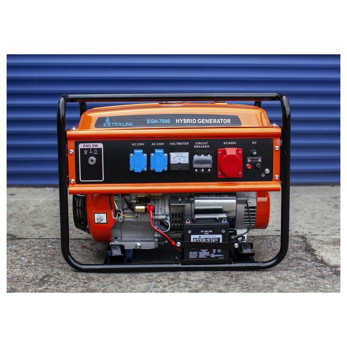 Extralink Generador de energía EGH-7000 7000 W 25 L Negro, Naranja