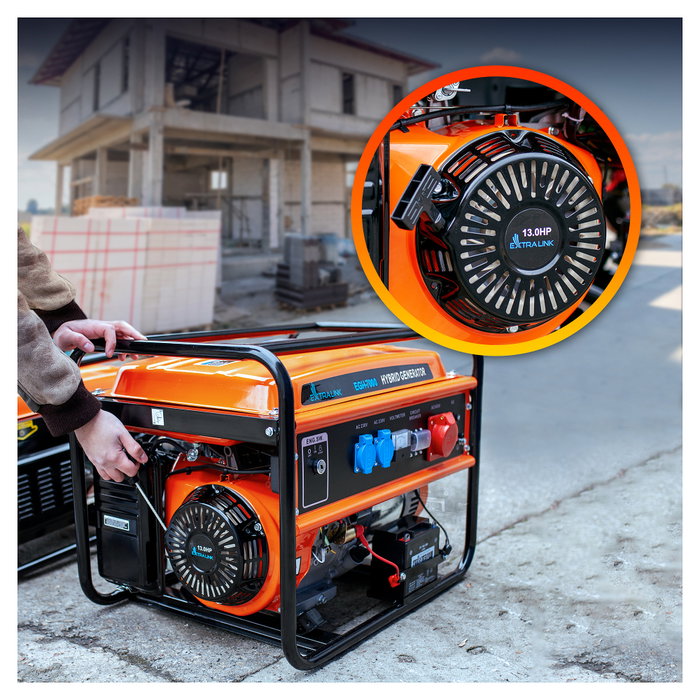 Extralink Generador de energía EGH-7000 7000 W 25 L Negro, Naranja
