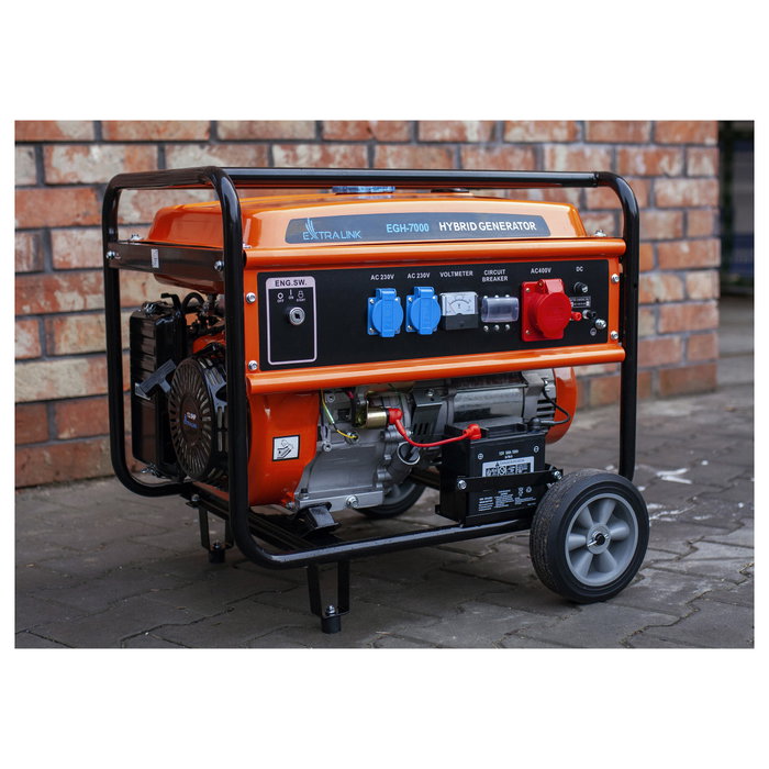 Extralink Generador de energía EGH-7000 7000 W 25 L Negro, Naranja