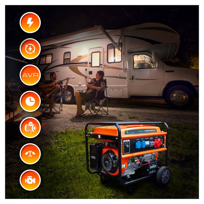 Extralink Generador de energía EGH-7000 7000 W 25 L Negro, Naranja