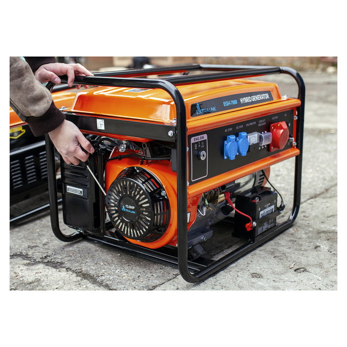 Extralink Generador de energía EGH-7000 7000 W 25 L Negro, Naranja