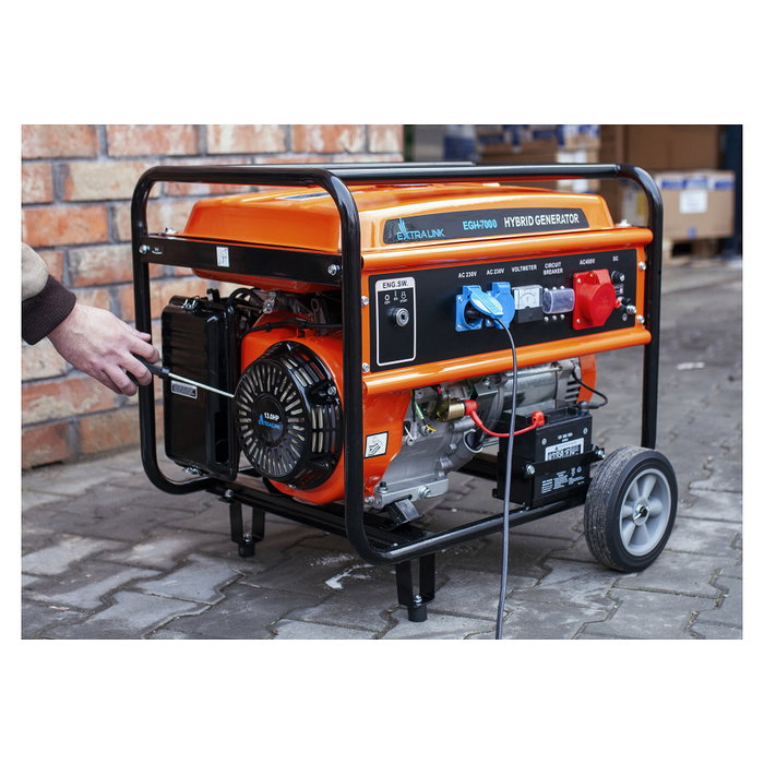 Extralink Generador de energía EGH-7000 7000 W 25 L Negro, Naranja