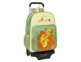 Mochila Escolar con Ruedas Mufasa Verde Beige 33 x 42 x 14 cm