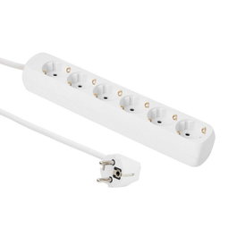 MicroConnect Regleta de 6 Tomas Schuko 3M Blanco
