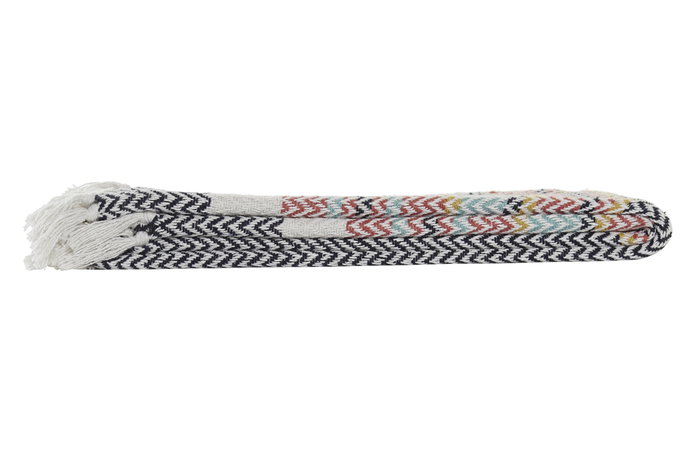 DKD Home Decor Plaid de Algodón Rayas Surtido de 2 unidades, Multicolor, 125x174 cm