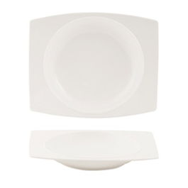 SUMMA NOUBON Plato Hondo 22.5x18.5 cm Blanco Marfil - Apto Lavavajillas y Microondas (Set de 6)