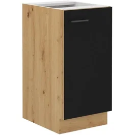 CUISINIER MODENA40D1F Mueble bajo 40 cm 1 puerta batiente Roble artesanal y negro mate