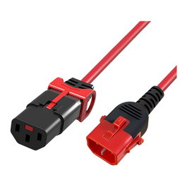 ACT Powercord C13 IEC Lock+ - C14 IEC Lock Dual Locking rojo 1.5 m PC3614