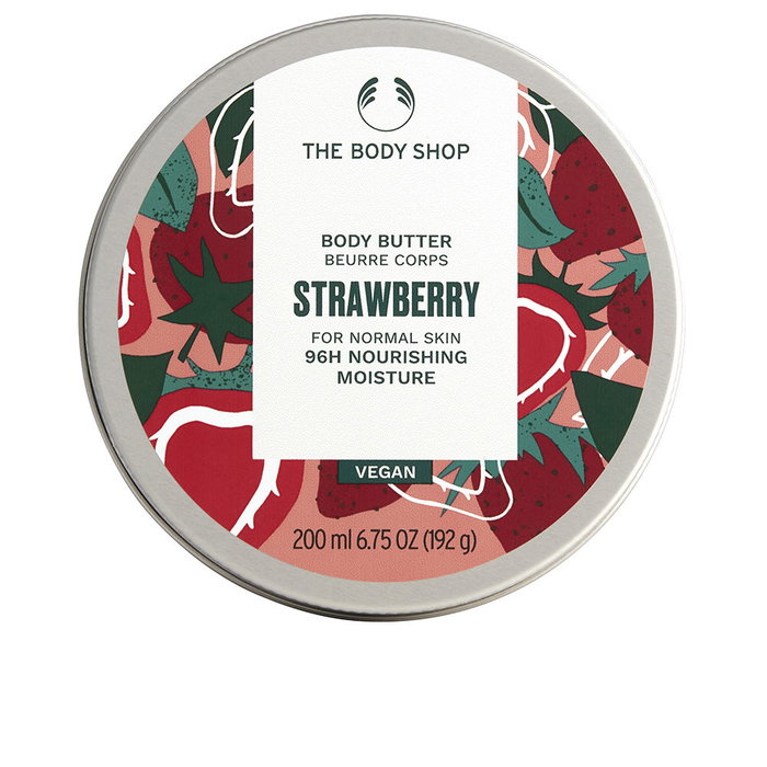 The Body Shop Body Butter STRAWBERRY Manteca Corporal Hidratante con Aceite de Fresa y Karité, 96h de Hidratación, 95% Ingredientes Naturales, Vegano, 200 ml The Body Shop Body Butter STRAWBERRY Manteca Corporal Hidratante con Aceite de Fresa y Karité, 96h de Hidratación, 95% Ingredientes Naturales, Vegano, 200 ml