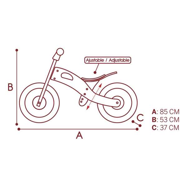 Moto Correpasillos de madera Unicornio Woomax 12" 85X37X53 cm