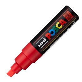 POSCA Marcador PC-8K No Permanente Punta Biselada 8.0 mm Rojo Fluor