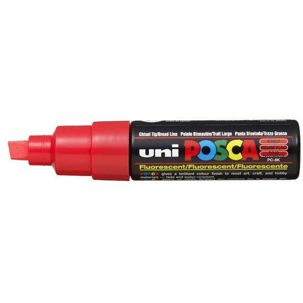 POSCA Marcador PC-8K Punta Biselada 8.0mm Rojo Fluor POSCA Marcador PC-8K Punta Biselada 8.0mm Rojo Fluor