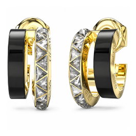 Guess Pendientes Trinity JUBE04572JWYGBKT-U en Negro y Acero Inoxidable