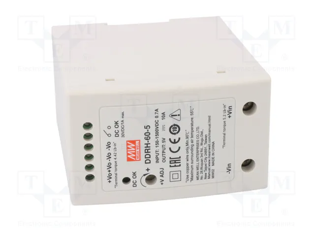 MEAN WELL DDRH-60-5 Convertidor DC/DC 50W 5VDC 10A