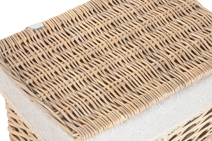 DKD Home Decor Set de 5 Cestas para la Ropa de Mimbre y Poliéster Natural