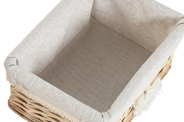 DKD Home Decor Cesta Ropa Boho Natural 35 x 55 x 47 cm Set 5 Piezas Mimbre Poliester