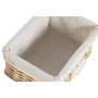 DKD Home Decor Set de 5 Cestas para la Ropa de Mimbre y Poliéster Natural