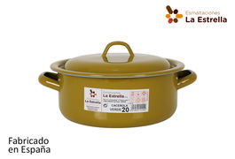 La Estrella Cacerola Esmaltada con Tapa Verde 20 cm (6 Unidades)
