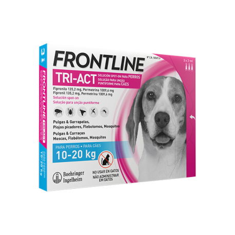 Frontline Tri-Act Pipetas Antiparasitarias para Perros de 10-20 kg - Pack de 3 Unidades Frontline Tri-Act Pipetas Antiparasitarias para Perros de 10-20 kg - Pack de 3 Unidades