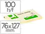 Q-connect Bloc de notas adhesivas quita y pon 76x127 mm Amarillo con 100 hojas