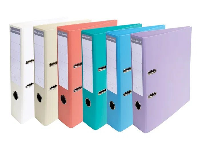 Exacompta Archivador de Palanca DIN A4, Cartón Forrado PVC, Lomo 70 mm, Colores Pastel Surtidos