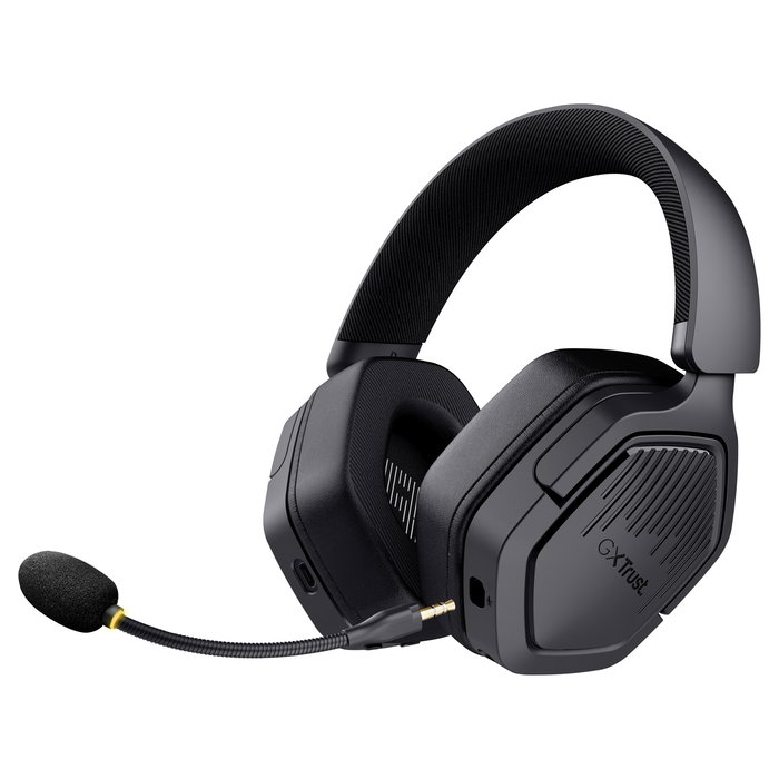 Trust GXT493 Carus Auriculares Gaming Inalámbricos y Alámbricos con Micrófono Boom, Bluetooth 2.4 GHz, USB-C, Batería 20h, Frecuencia 20-20000 Hz, Negro