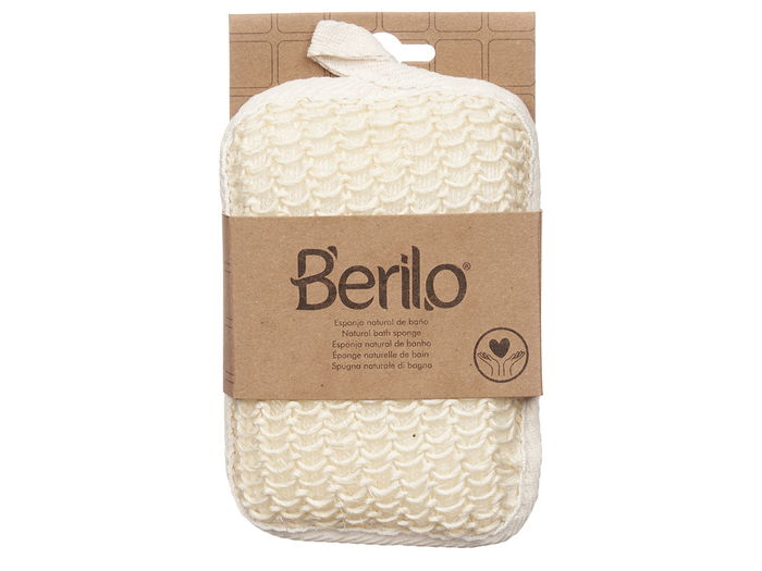 Berilo Esponja Fina Trenzada Natural Sisal Espuma Poliester Blanco Beige 11 x 16.5 x 3 cm (Set de 24)