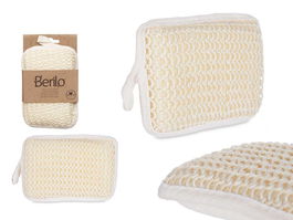 Berilo Esponja Fina Trenzada Natural Sisal Espuma Poliester Blanco Beige 11 x 16.5 x 3 cm (Set de 24)