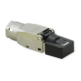 VALUE 21.99.1804 Conector RJ-45 Macho Cat8 de Zinc Plateado - Tipo Recto para Cableado de Campo