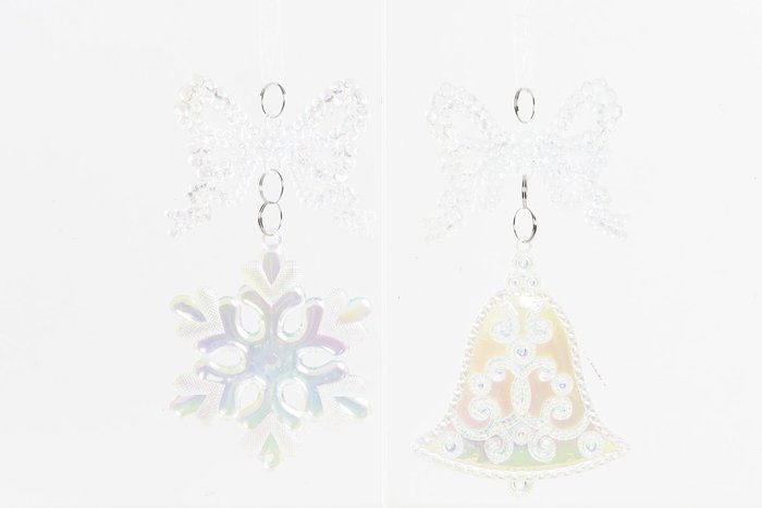 DKD Home Decor Decoracion Colgante Navidad Fantasia Multicolor 2 x 12 x 7.5 cm (24 Unidades)