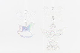 DKD Home Decor Decoracion Colgante Navidad Fantasia Multicolor 2 x 12 x 7.5 cm (24 Unidades)