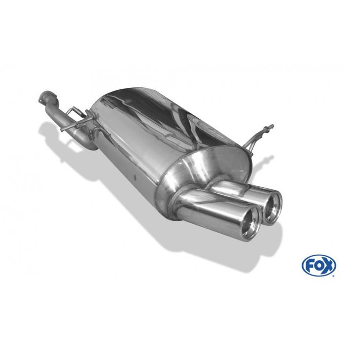 Fox Silencioso Trasero FXBM021152-070 para BMW E36 316Ti - 2x80 Tipo 13, 55mm, Acabado Plateado Brillante Fox Silencioso Trasero FXBM021152-070 para BMW E36 316Ti - 2x80 Tipo 13, 55mm, Acabado Plateado Brillante