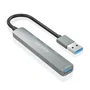 Aisens Hub USB 3.0 de Aluminio Gris con 4 Puertos