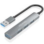 Aisens Hub USB 3.0 de Aluminio 4 Puertos Gris 10cm