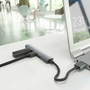 Aisens Hub USB 3.0 de Aluminio 4 Puertos Gris 10cm